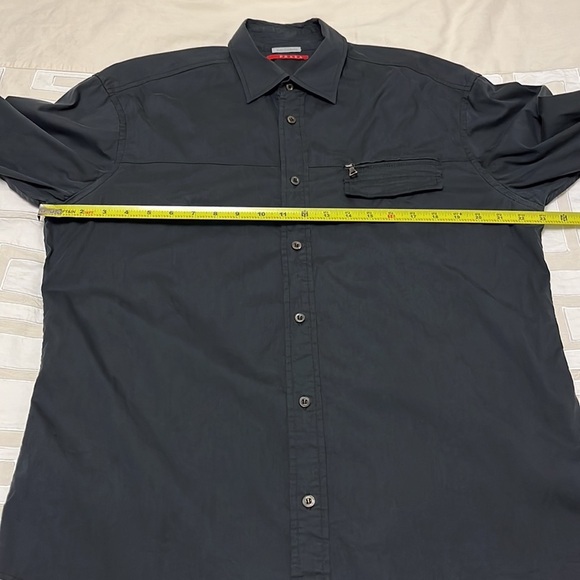 Prada Black Button Down Shirt with Zippered Breast Pocket - Picture 12 of 16